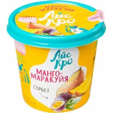 Десерт взбитый замороженный IceCro фруктовый сорбет, Манго-Маракуйя, 75 гр.