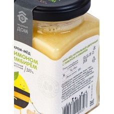 Крем-мёд натуральный цветочный с лимоном и имбирём, 120 гр., "Медовый Дом"