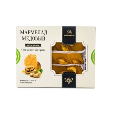 Мармелад медовый Ореховое ассорти с миндалем, кешью и грецким орехом MARMECO, 200 гр.