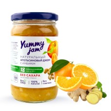 Джем низкокалорийный апельсиновый с имбирем "Yummy jam", 350 гр.
