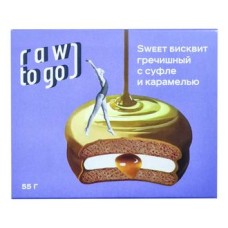 RAWTOGO Sweet бисквит гречишный с суфле и карамелью, 55 гр.