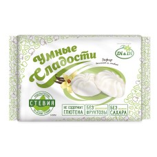 Умные сладости Зефир диетический ванильный со стевией, 150 гр.