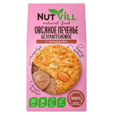 Печенье овсяное без сахара и без глютена Миндальное "Nutvill", 85 гр.