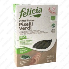 Паста из зеленого горошка - мезе пенне, без глютена, "Felicia", 250 гр.